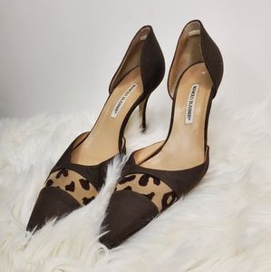Manolo blahnik leopard heels